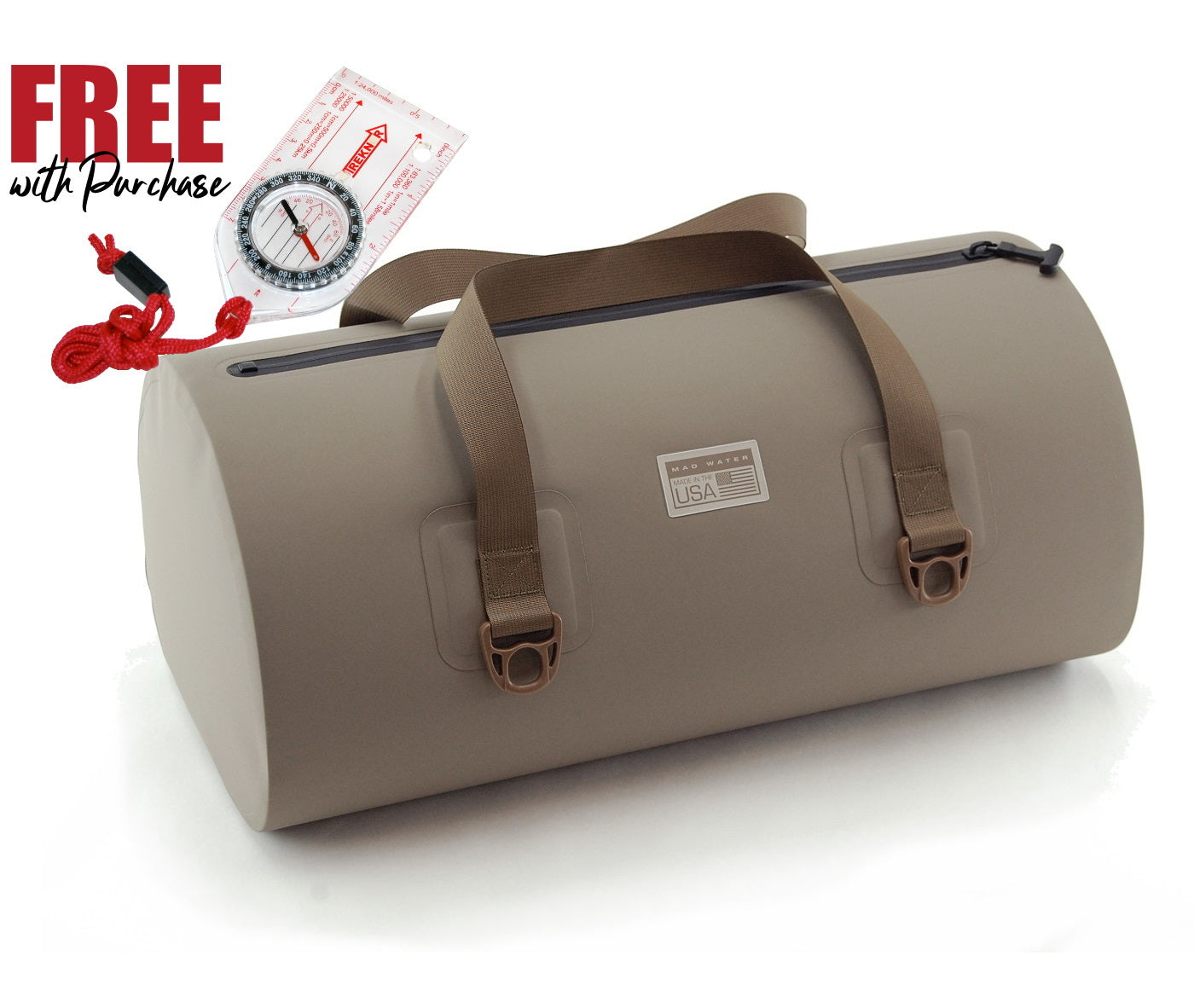 40L Allatoona Waterproof Duffel - Coyote/Coyote + FREE Compass