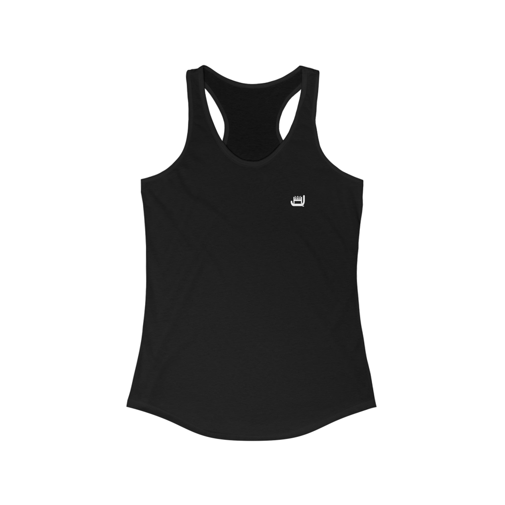 Women's Racerback Tank White Logo