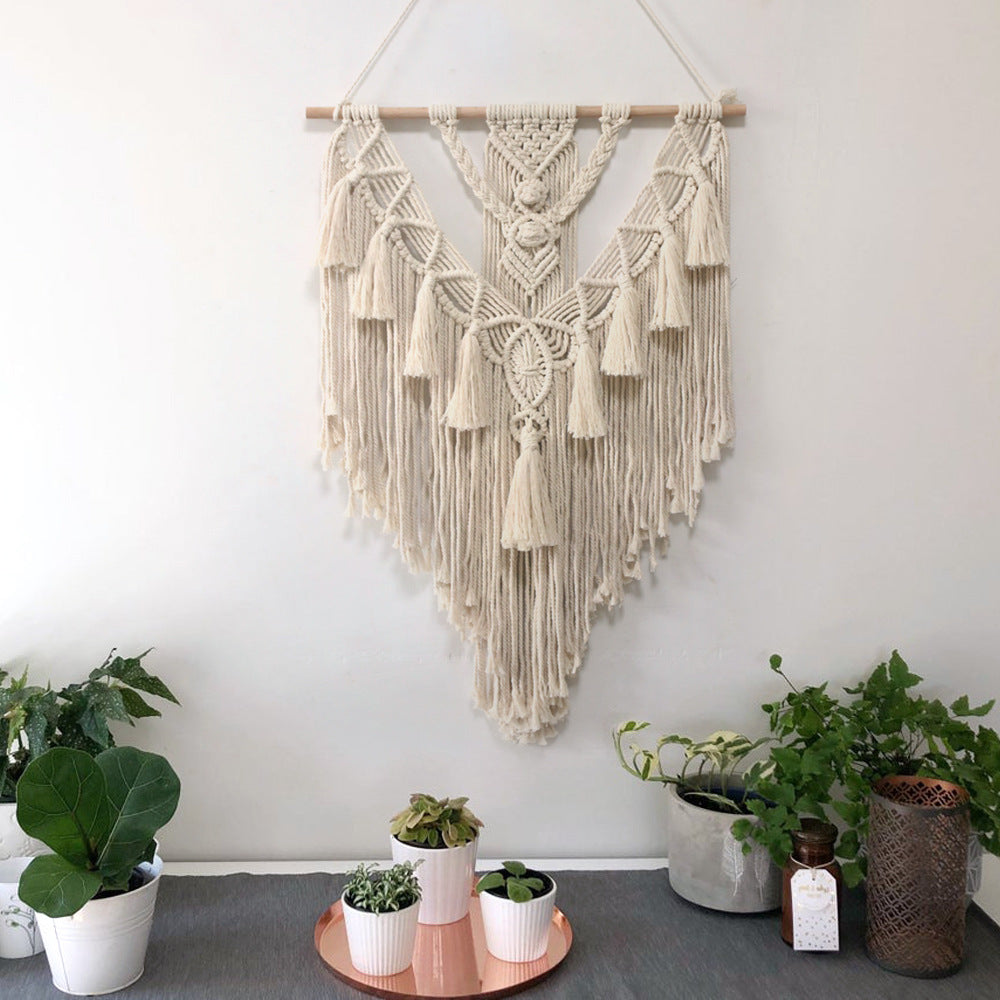 Boho Macrame Wall Hanging: Hand-Woven Tapestry for Bohemian Room Decor