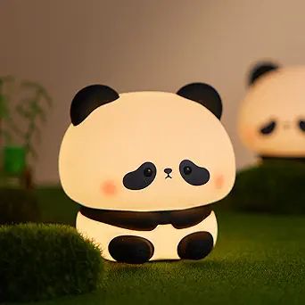 Panda Head Silicone Seven-color Night Light Creative