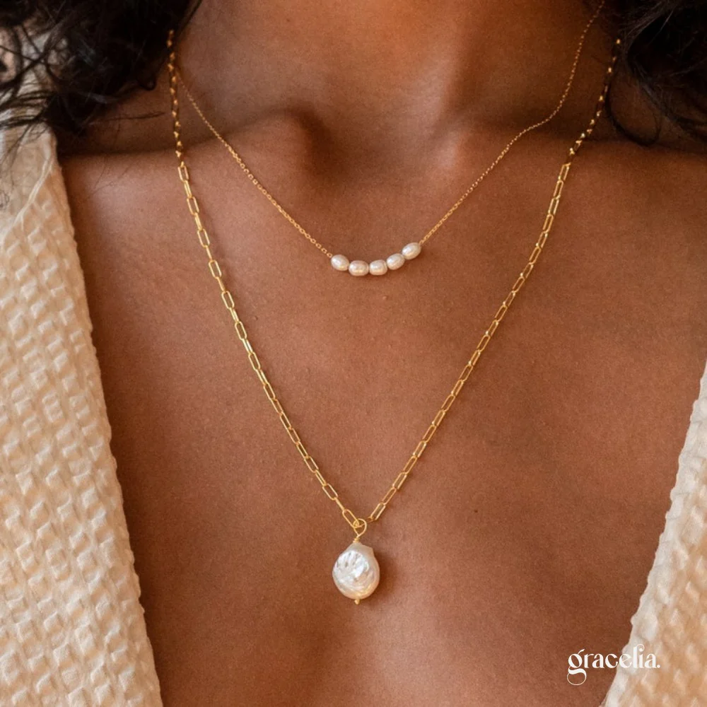 Moona Dainty Pearl Beaded Necklace