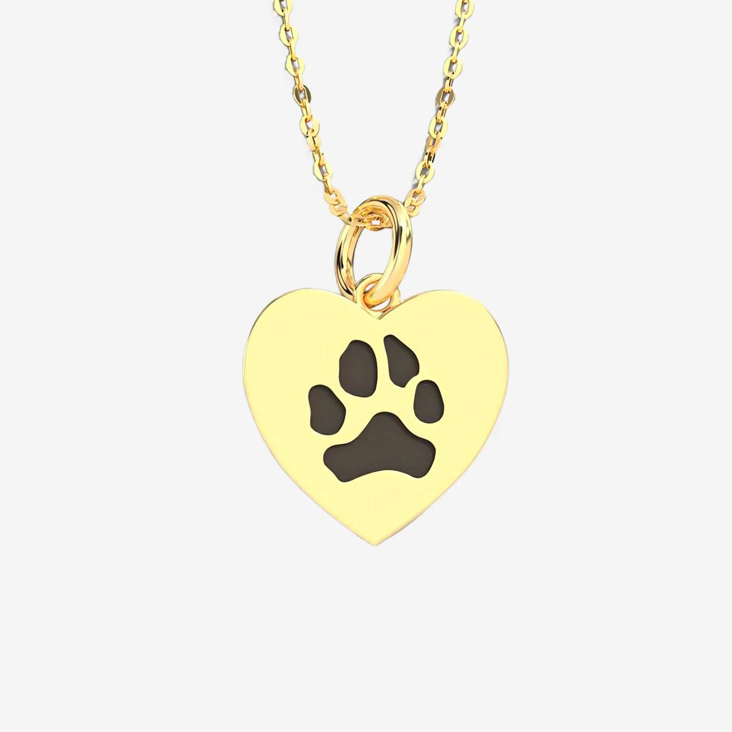 Double-Sided Custom Paw Heart Necklace