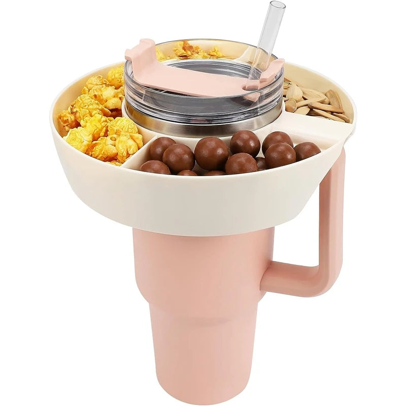 【Portable Multifunctional Snack Bowl】40oz Tumbler Compatible Eco-Friendly Divider Tray