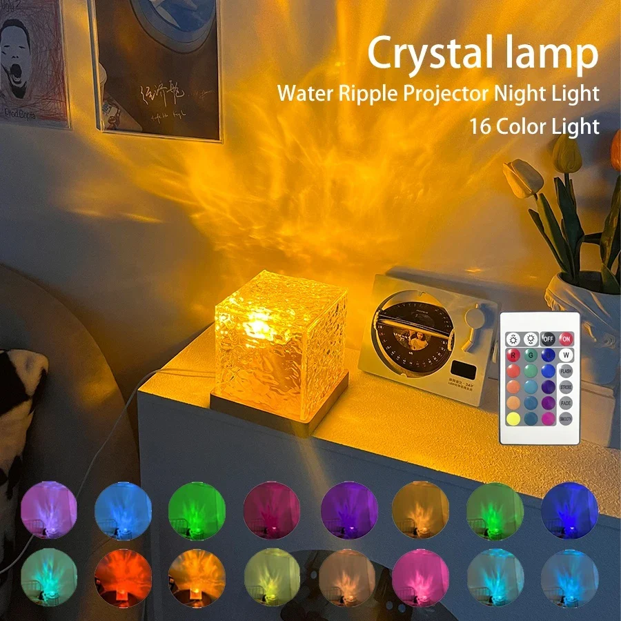 Stress reducing lamp | USB Rotating Crystal Table Lamp