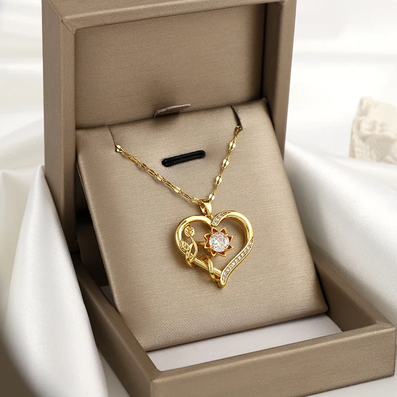 Rotatable Heart-Shaped Pendant