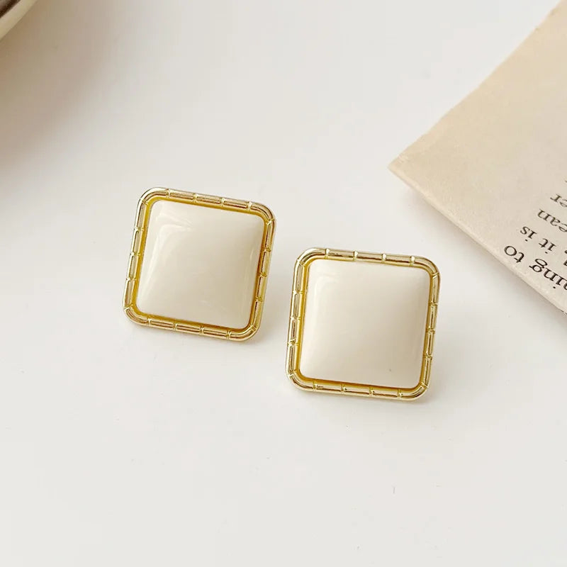 Geometric Acrylic Metal Earrings