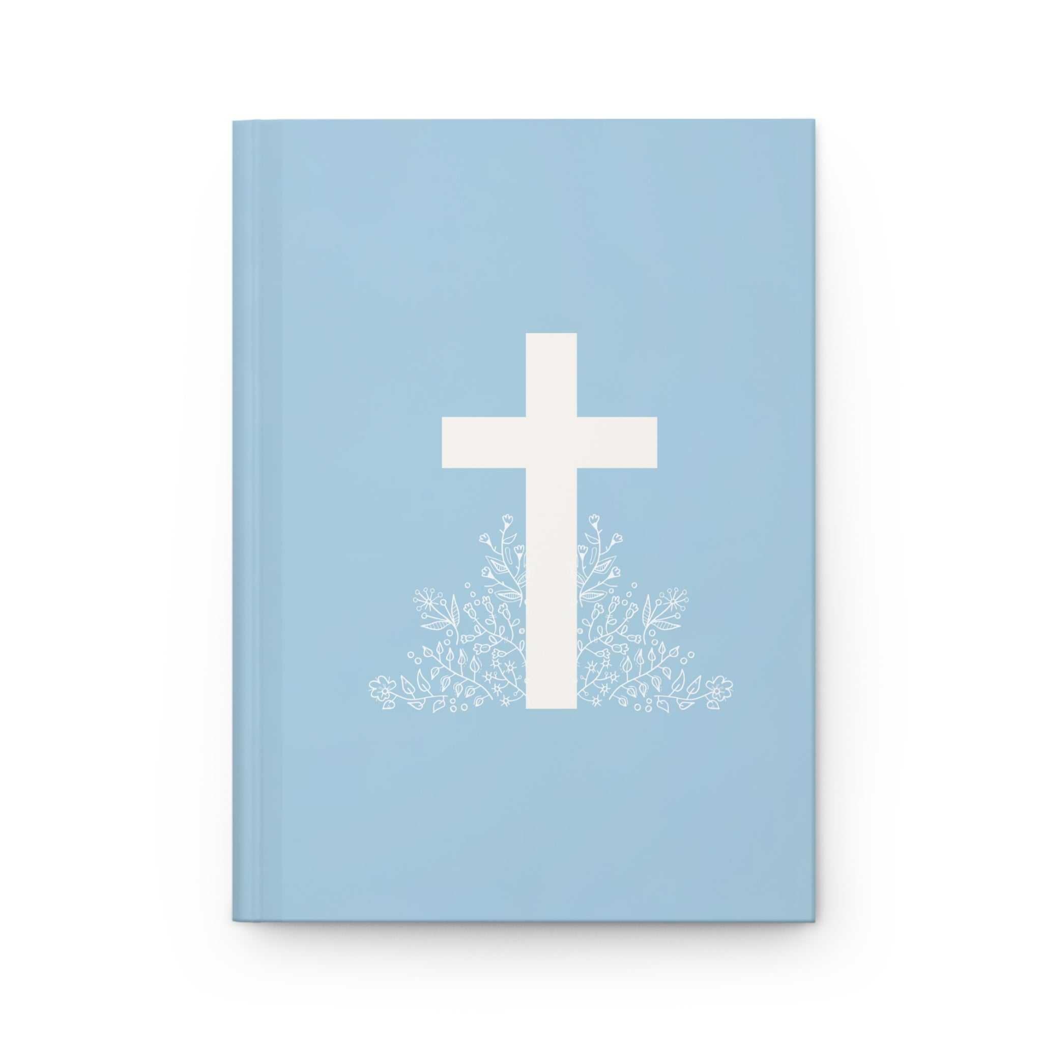 Prayer Journal- Blue & White Floral Cross