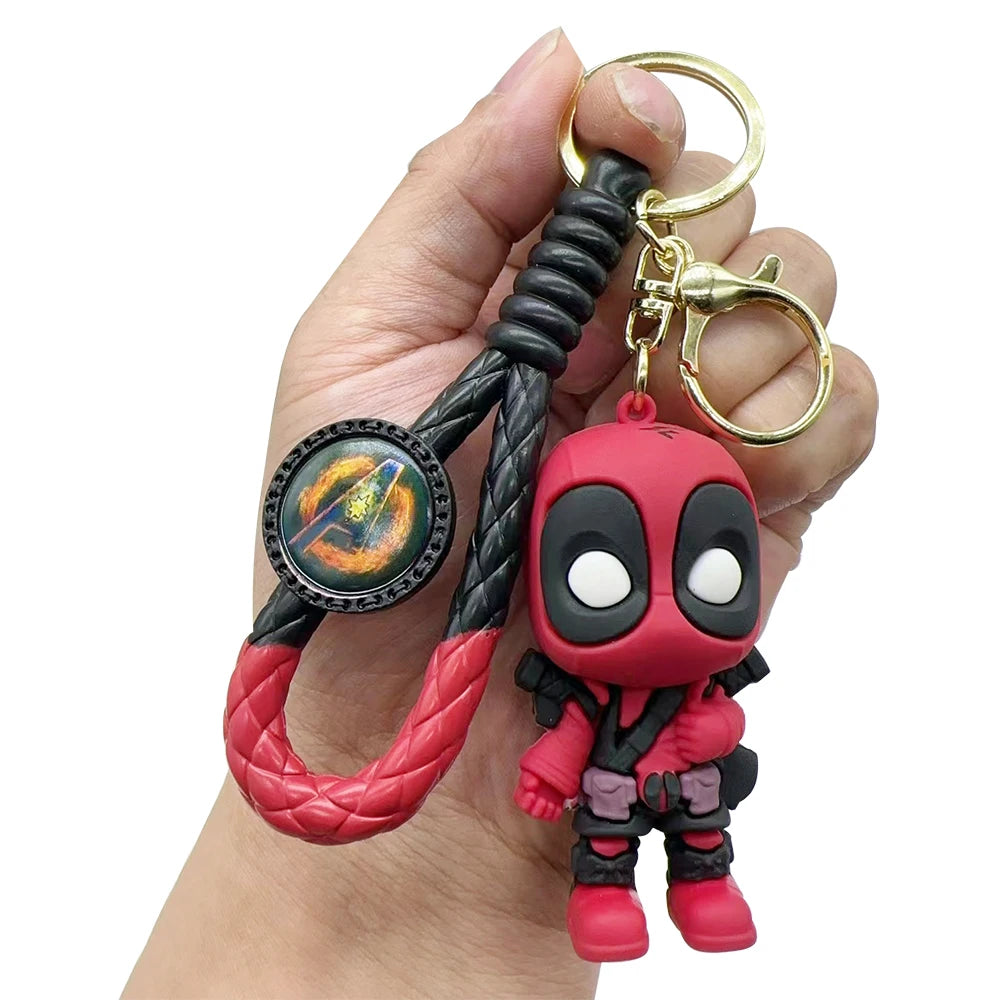 Llavero con colgante de muñeca de Marvel, figuras de Anime, Deadpool Q versión, mochila de moda, bolso de pareja, regalos de cumpleaños