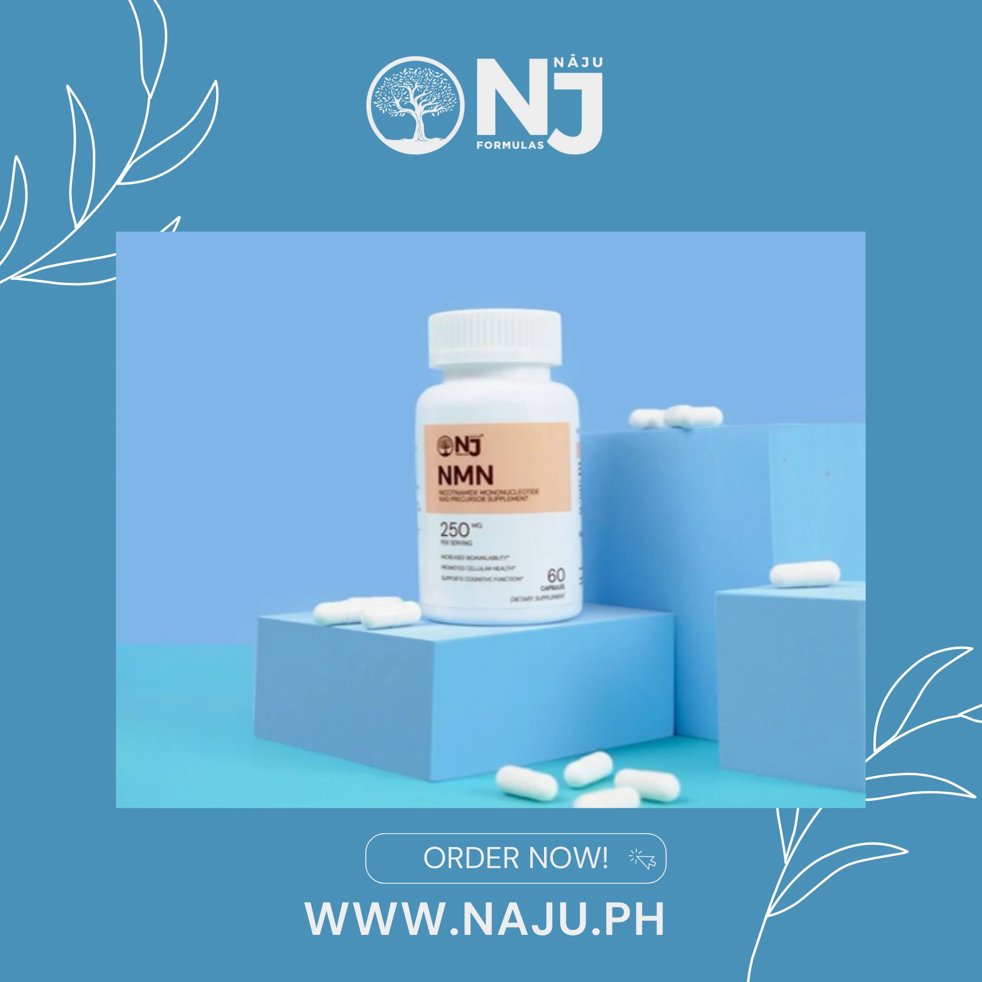 Anti-Aging Nicotinamide Mononucleotide (NMN) NAD Precursor Supports healthy aging by NAJU FORMULAS