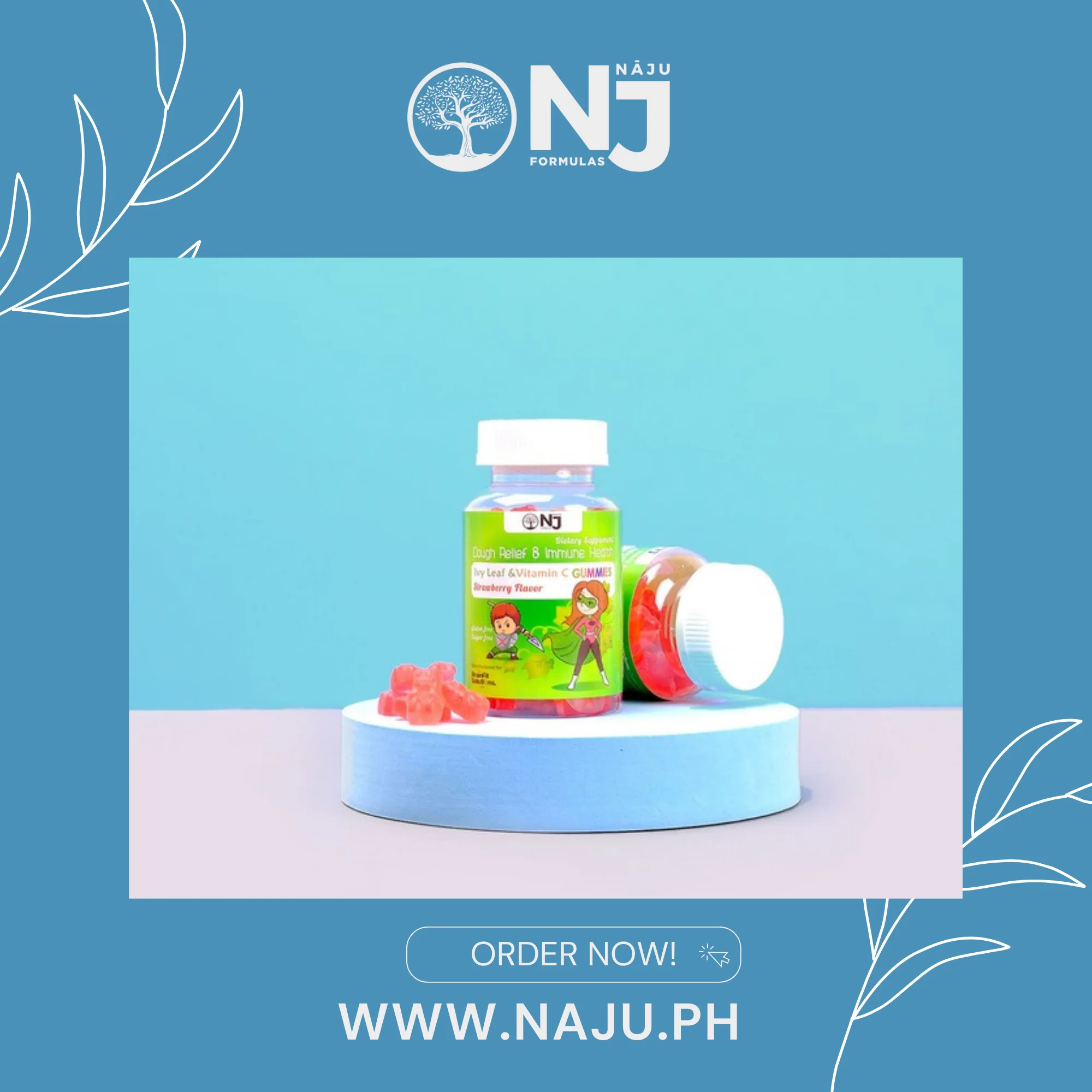 Cough Relief & Immune Health Gummies with Ivy Leaf & Vitamin C by NAJU