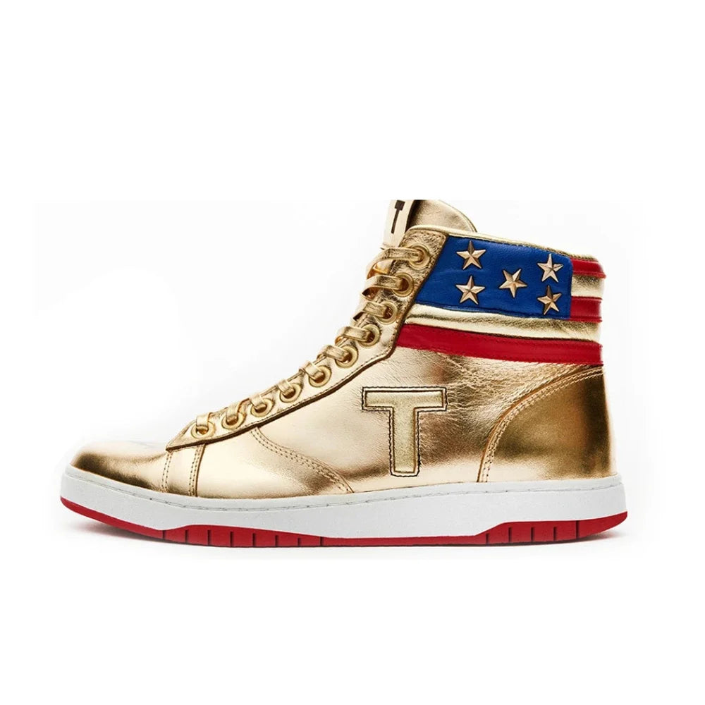 MAGA Never Surrender Gold Sneakers