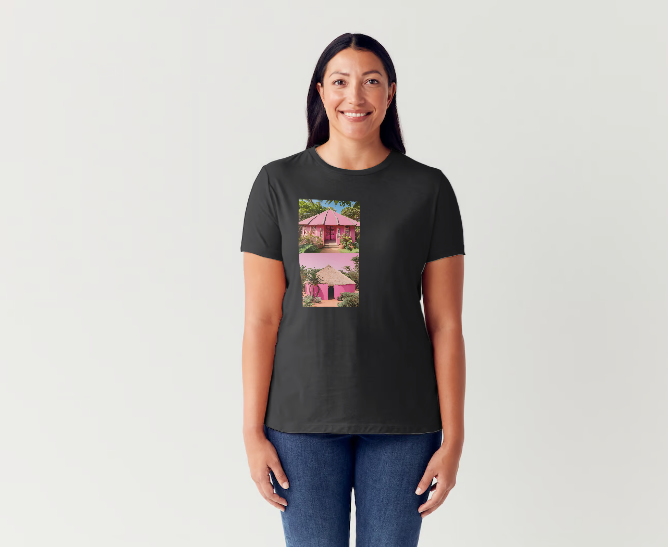 Lin Littleton 'Pink Huts' Women's T-Shirt