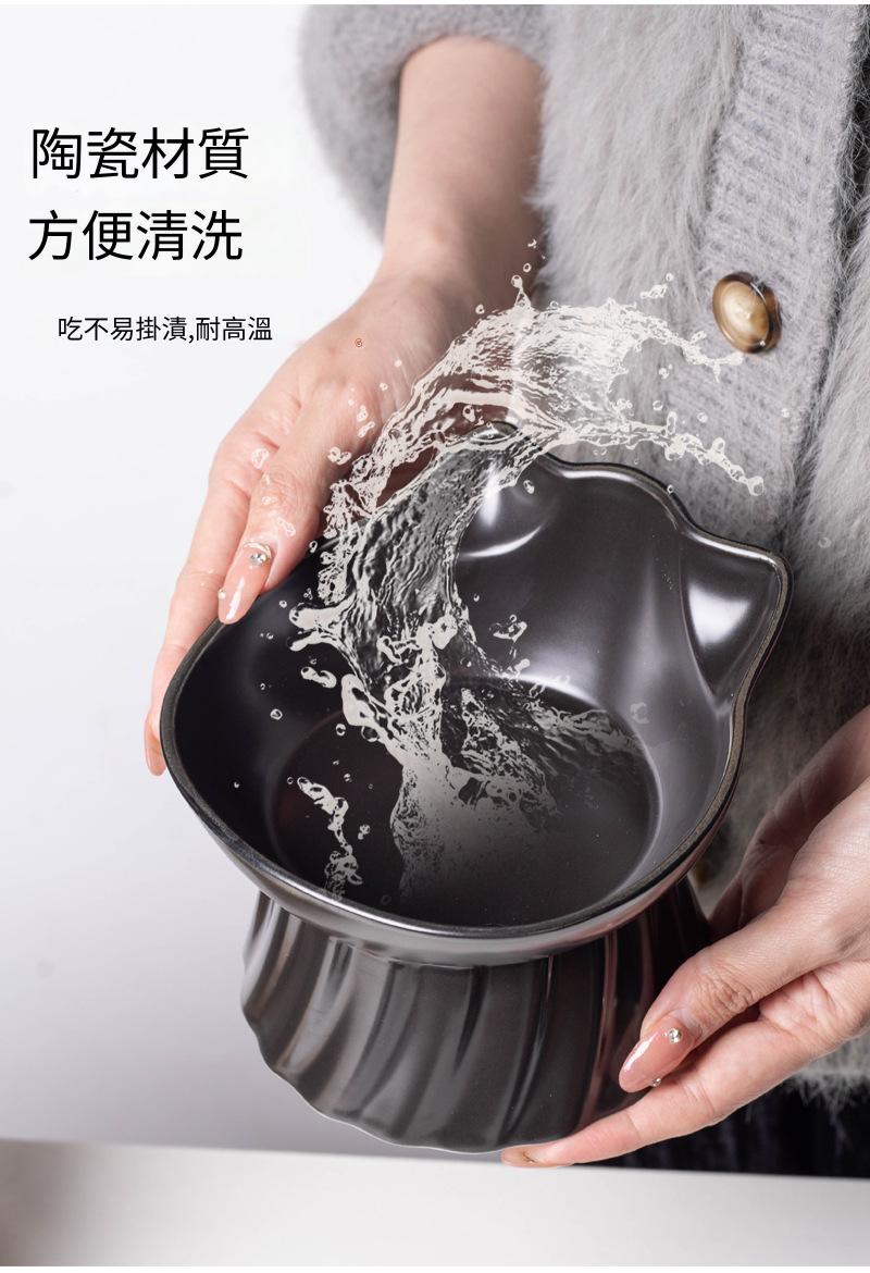 黑色貓碗 寵物護頸碗