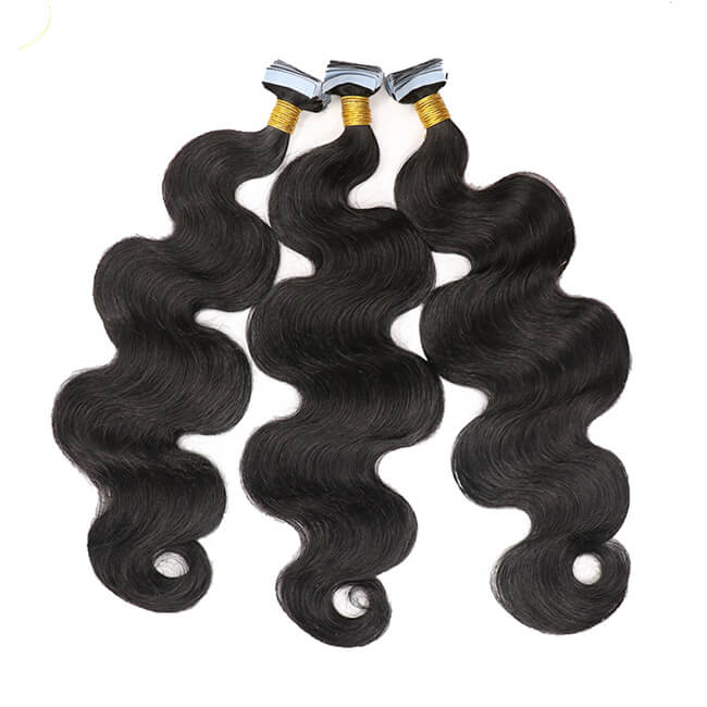 Body Wave Tape In Hair Extensions