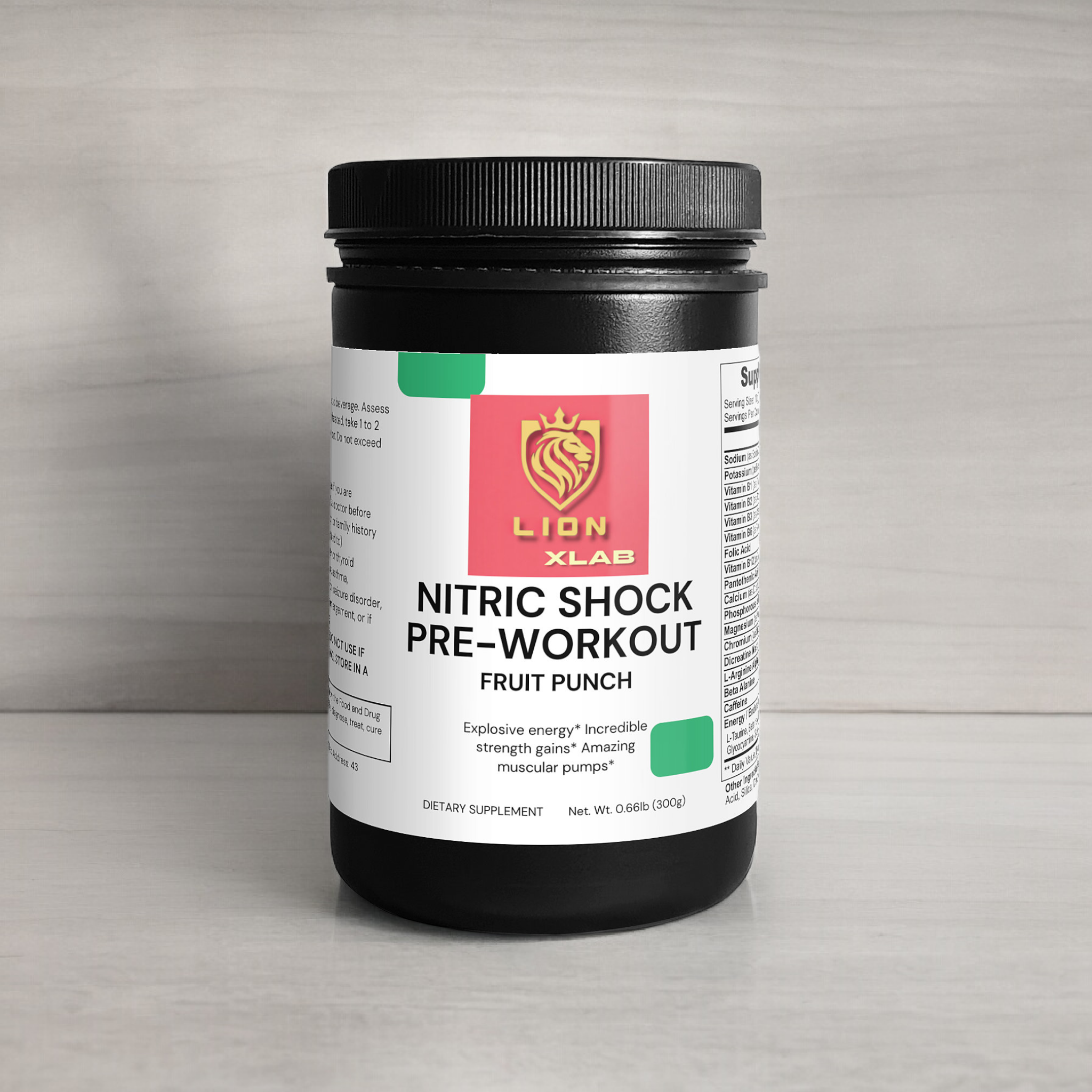 Nitric Shock Pre-Workout Powder (Fruit Punch)