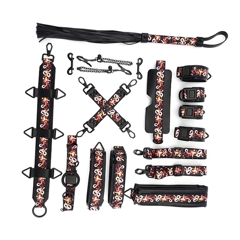 The Flowering Serpent Leather Bondage Restraint Set