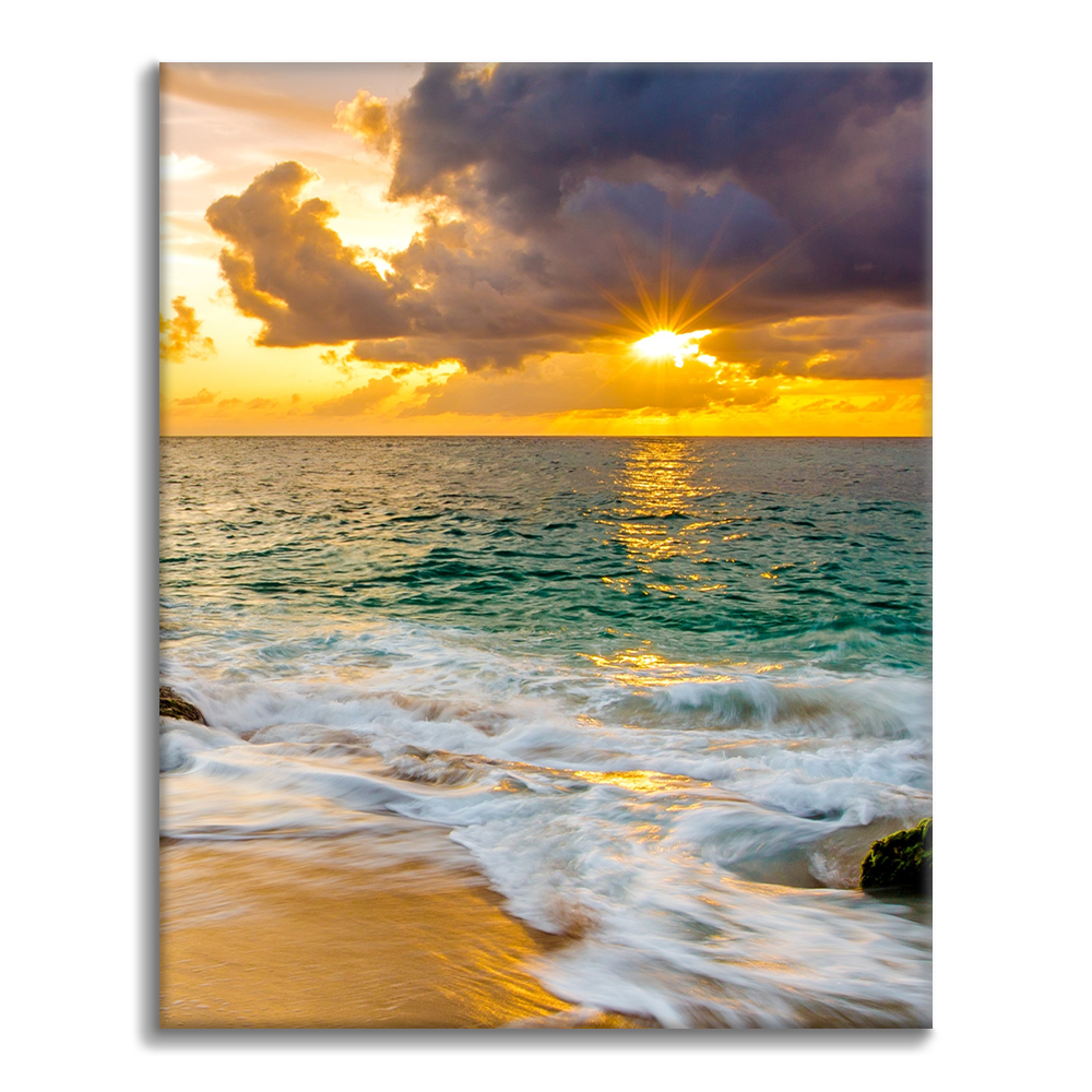 Bunte Strandsonnenuntergang-Natur - Malen nach Zahlen