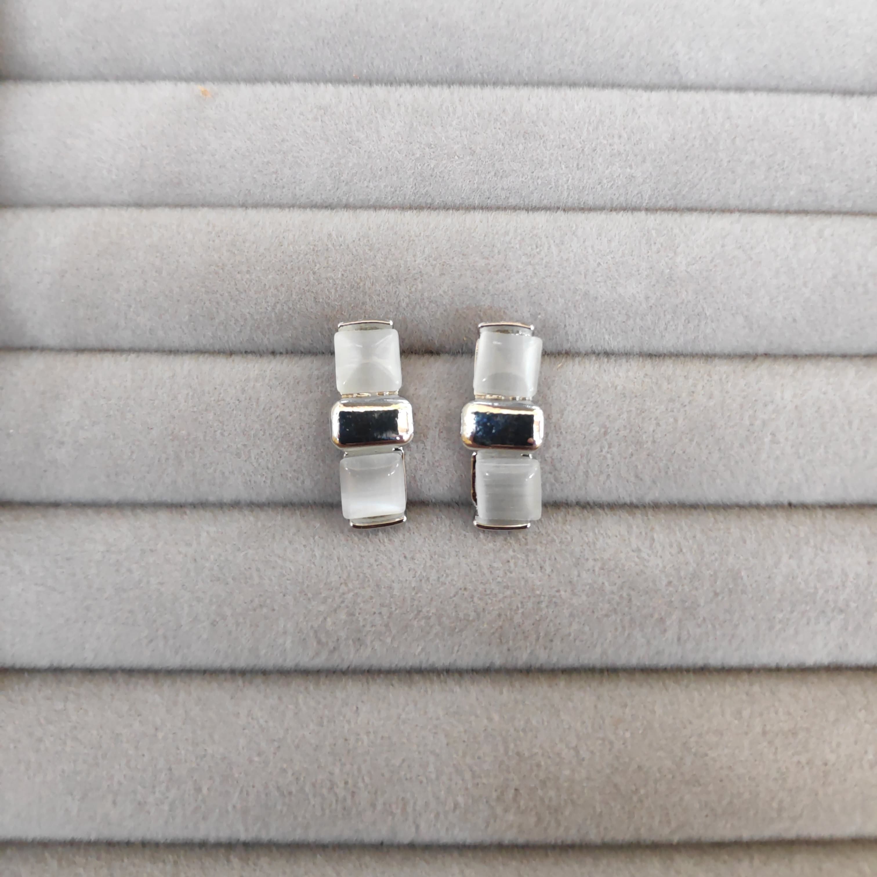 Daily Wear Silver Toned Monalisa Earrings