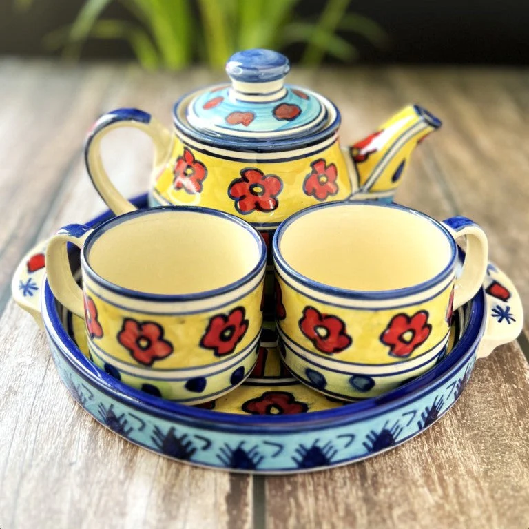 Red Flower Teapot Set