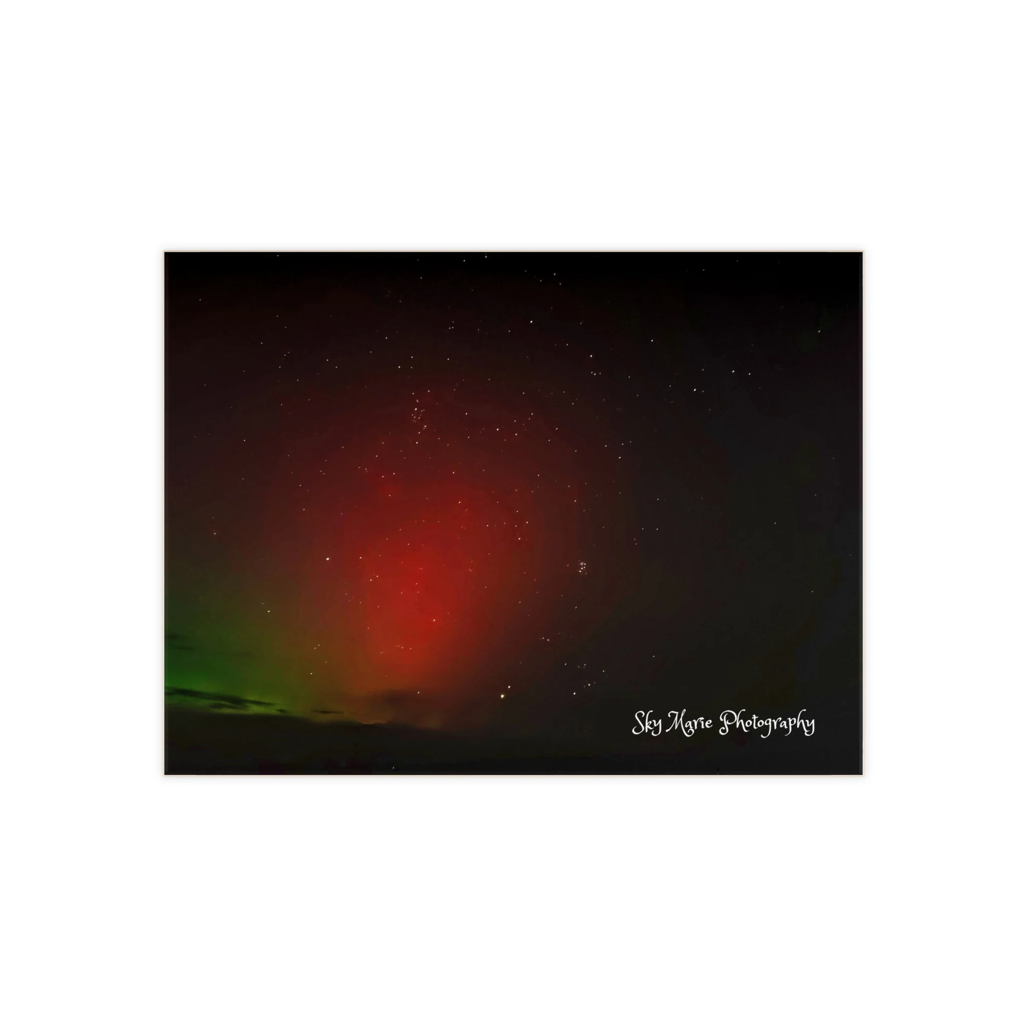 Ceramic Photo Tile - Northern Lights over Hinckley Reservoir