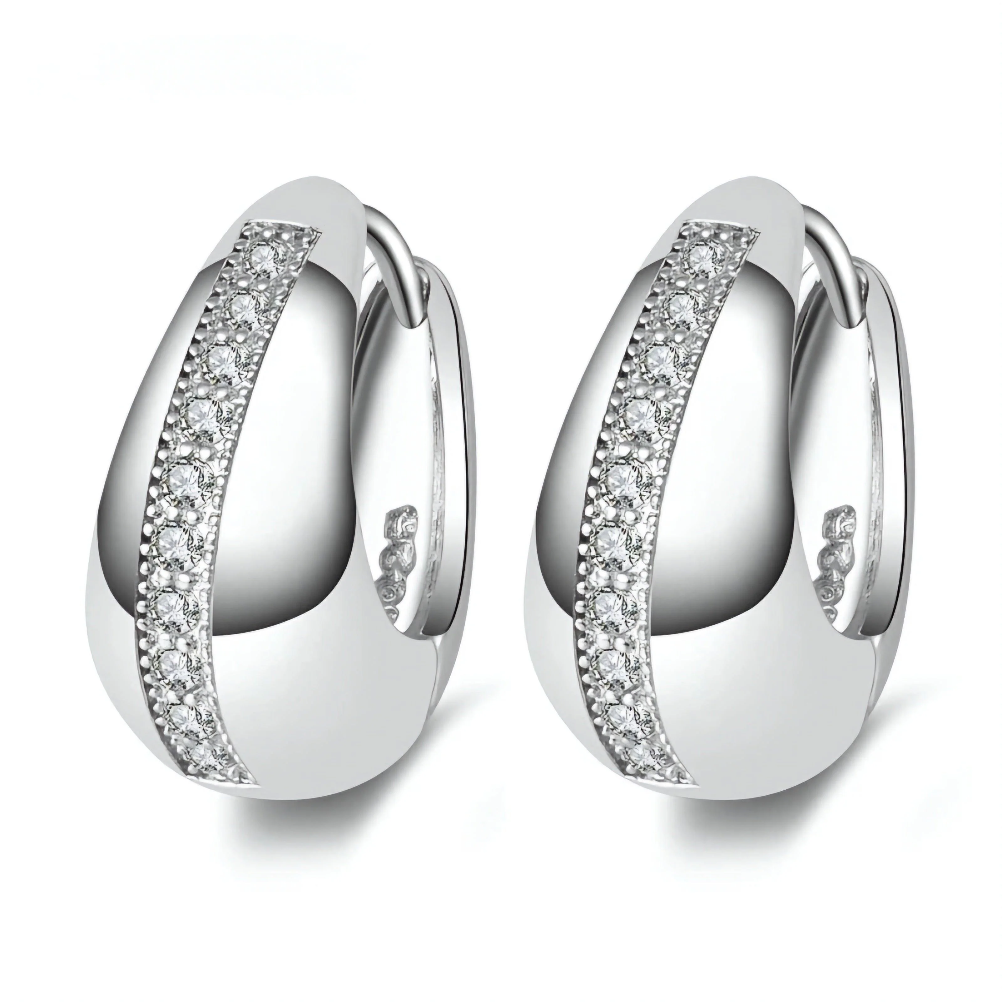 Real 925 Sterling Silver Small Hoop Earrings For Women