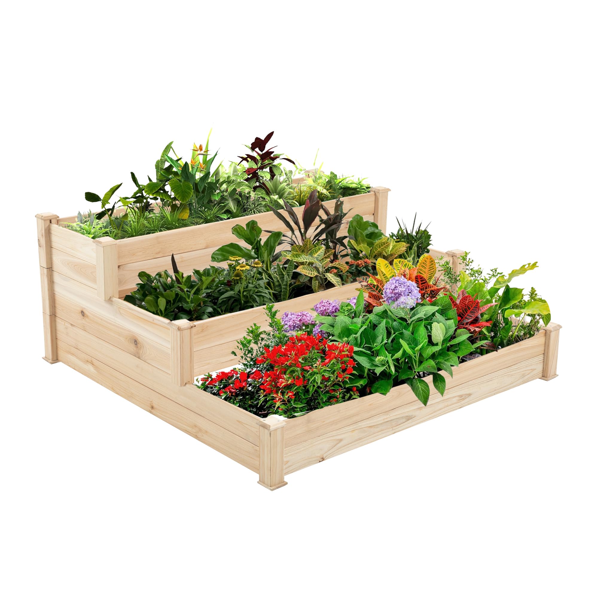 3 Tiers Wooden Raised Garden Bed