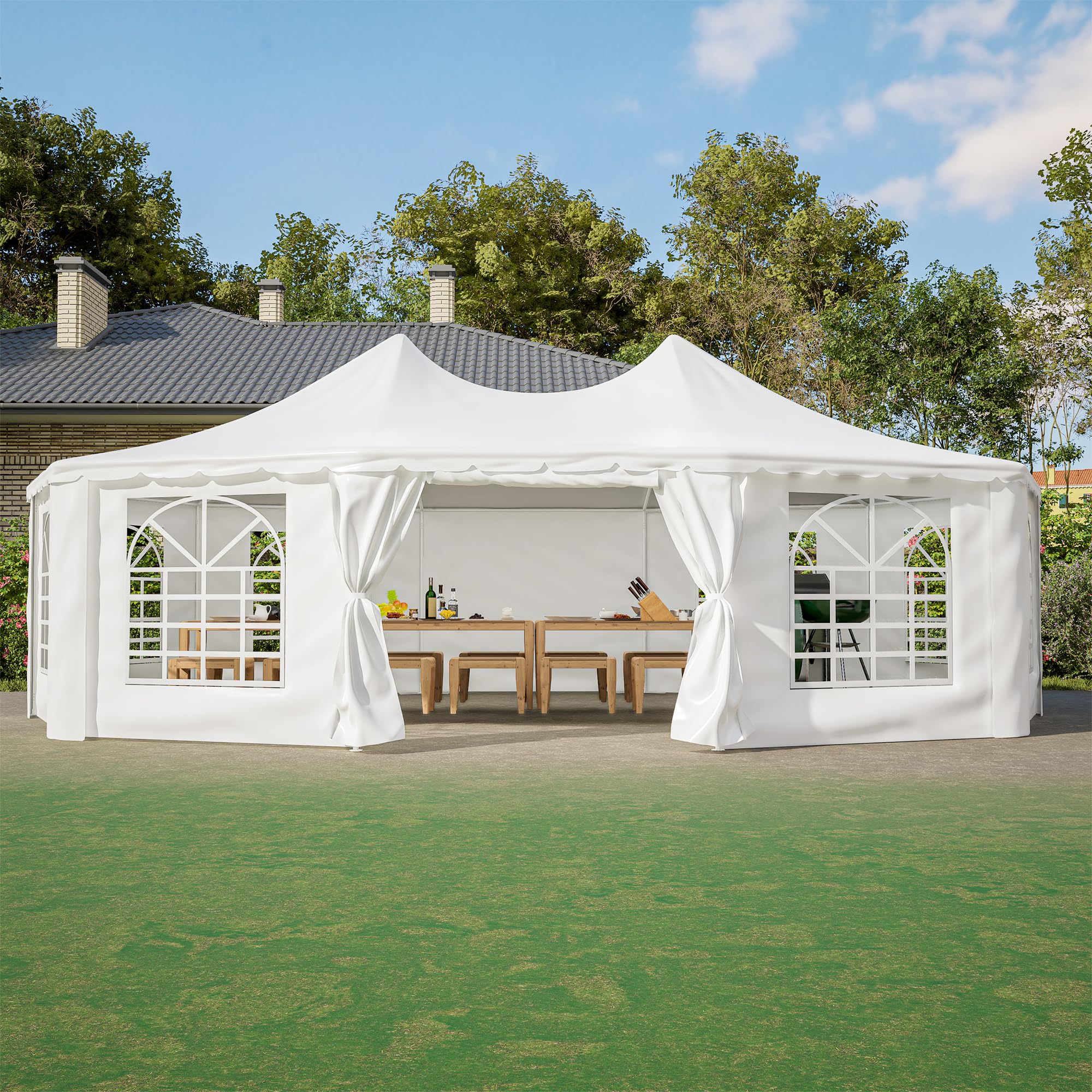 Party Tent, 29x21FT Outdoor Canopy Tent with Sidewalls, Event Tent Heavy Duty, Wedding Gazebo Shelte