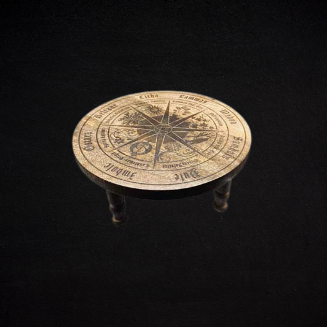 11 3/4" dia Pagan Calendar altar table