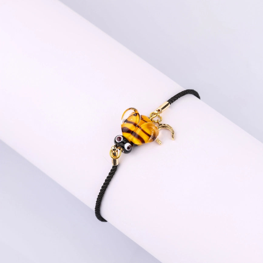 Murano Glass Bee Bracelet, Lampwork Animal Diy Jewelry,