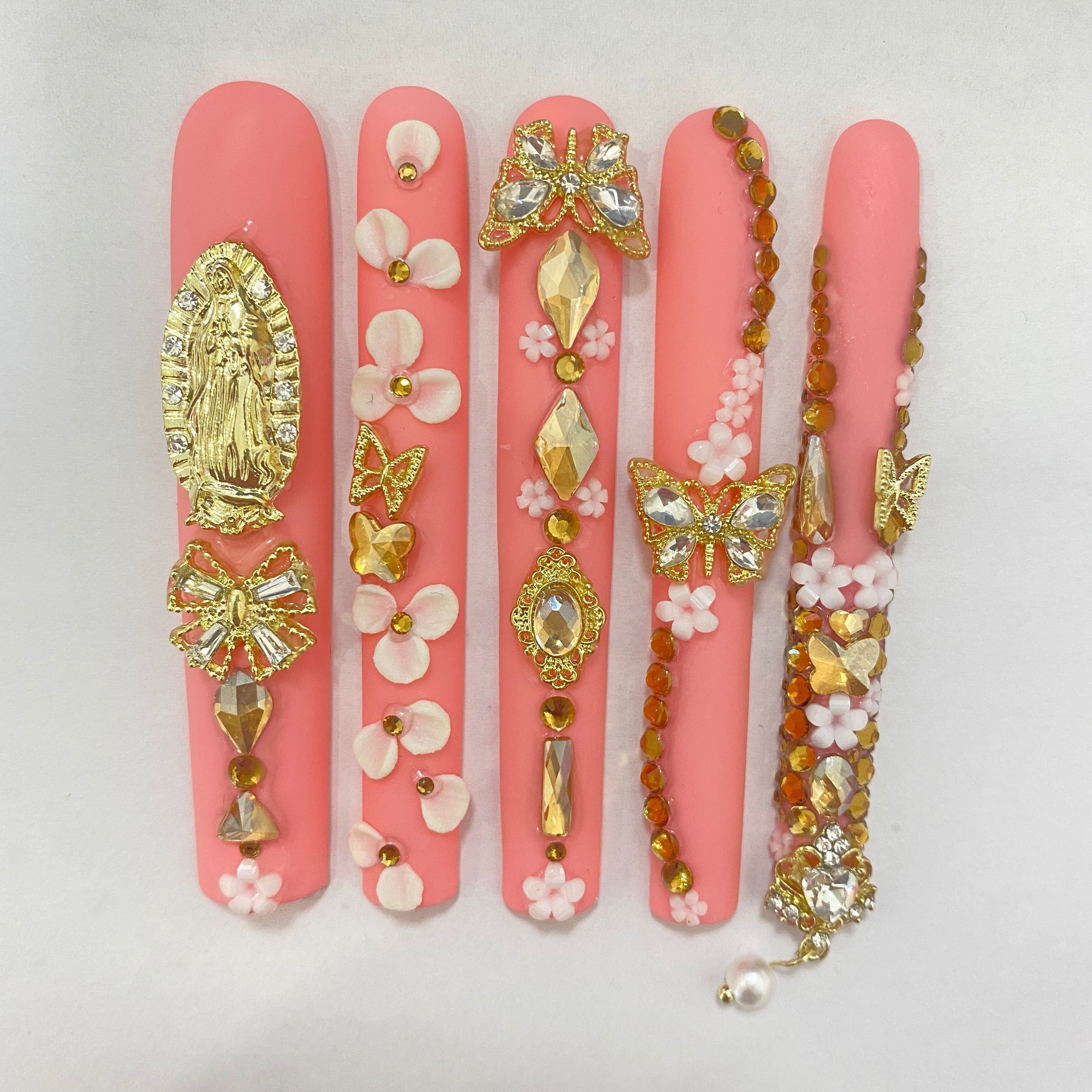 Long carving pattern Nails【new4522】