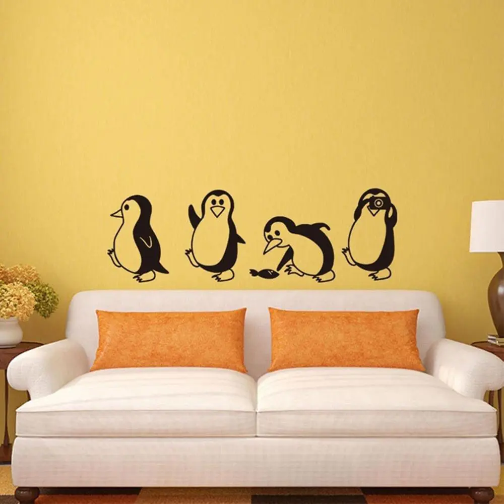 Cute Penguin Cartoon Wall Stickers