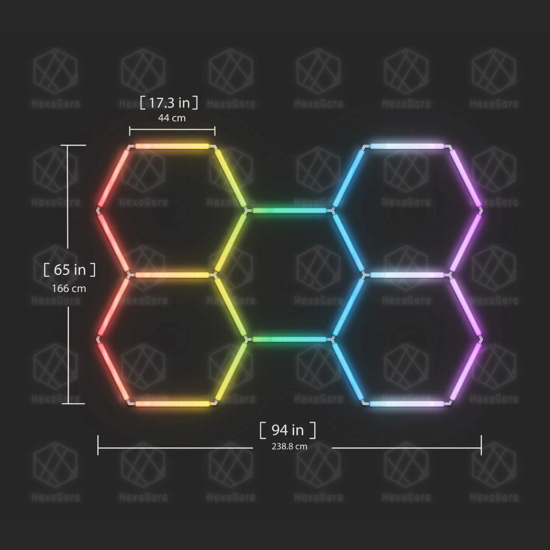 RGB Hexagonal Lights Grid - 5 Hex