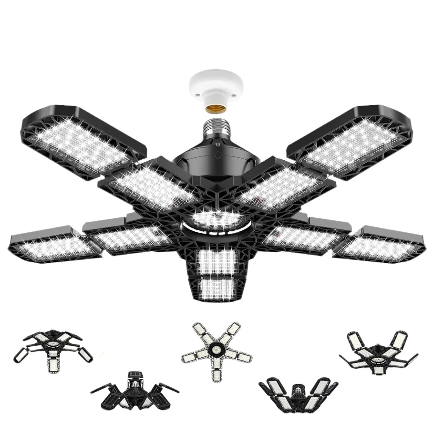 Super Bright Multi-Directional Ceiling Garage Lights - 10 Panels (15k Lumens)