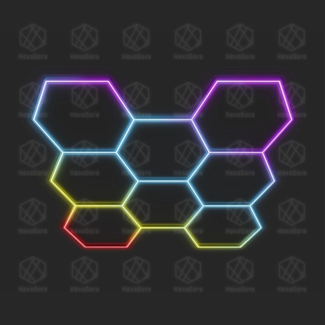 RGB Hexagonal Lights Grid - 8 Hex