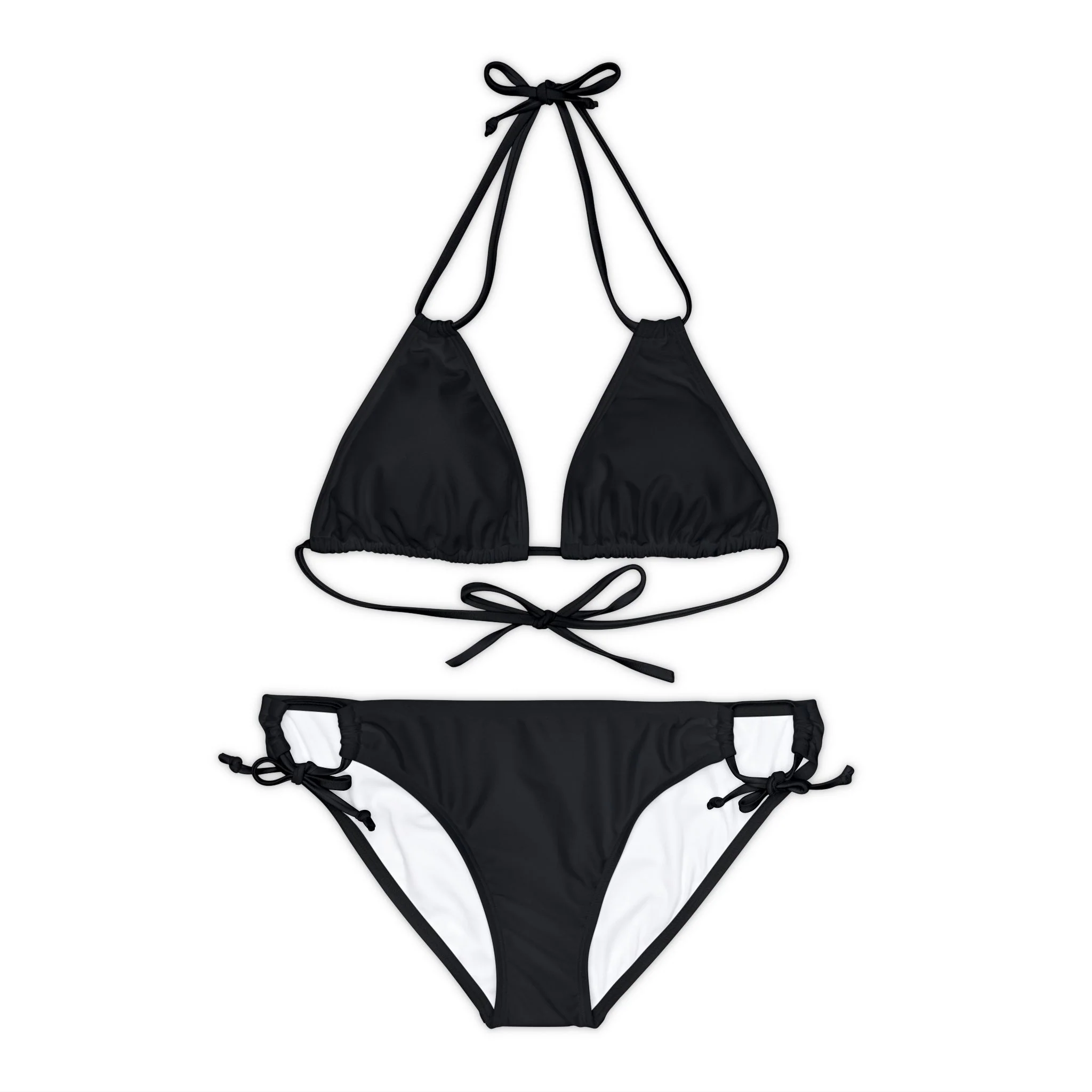 Look effortlessly chic in our timeless black bandeau bikini