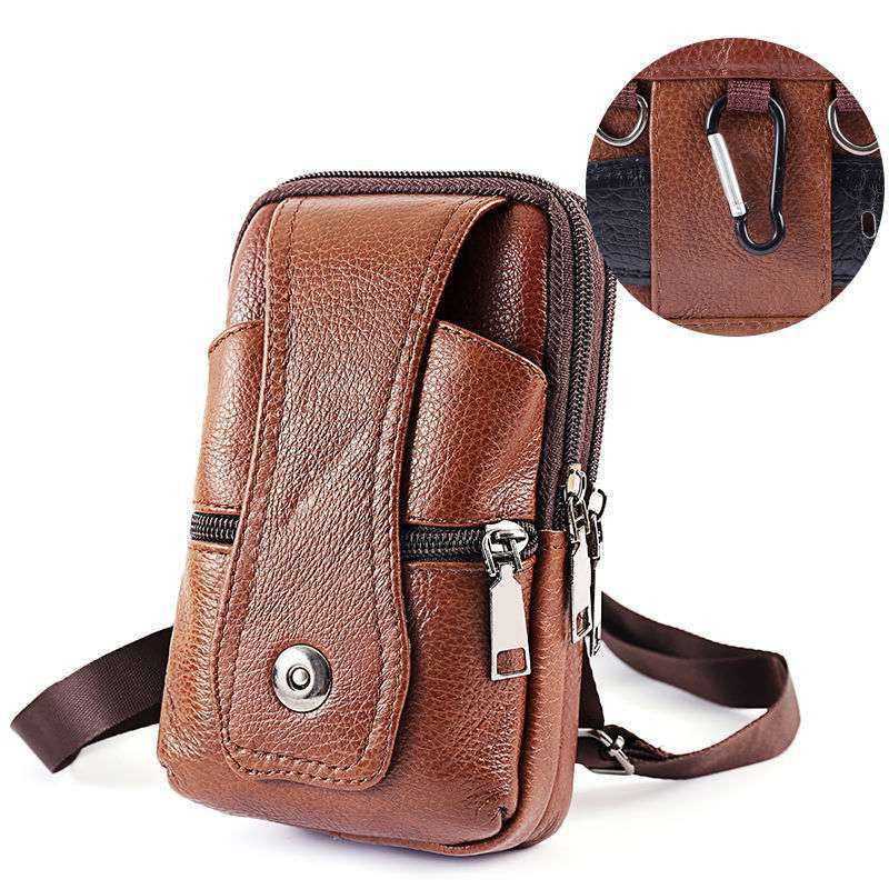 Compact Multi-Pocket Leather Crossbody pouch for Men – Sleek & Functional