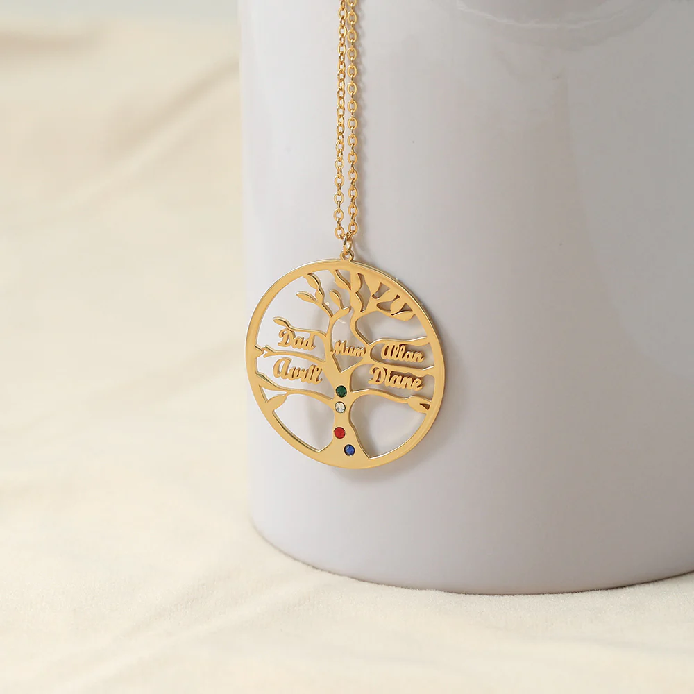 Family Tree of Life Birthstone Necklace