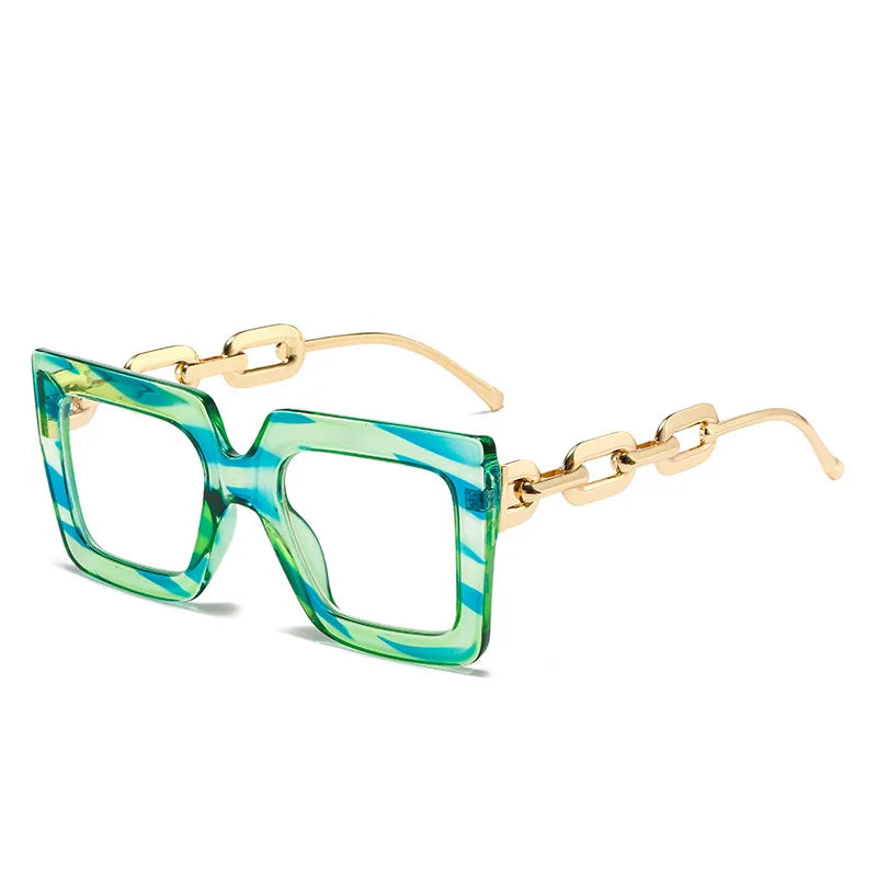 Kdomix 3207 Oversized Square Glasses Chain Leg Fashion Sunglasses