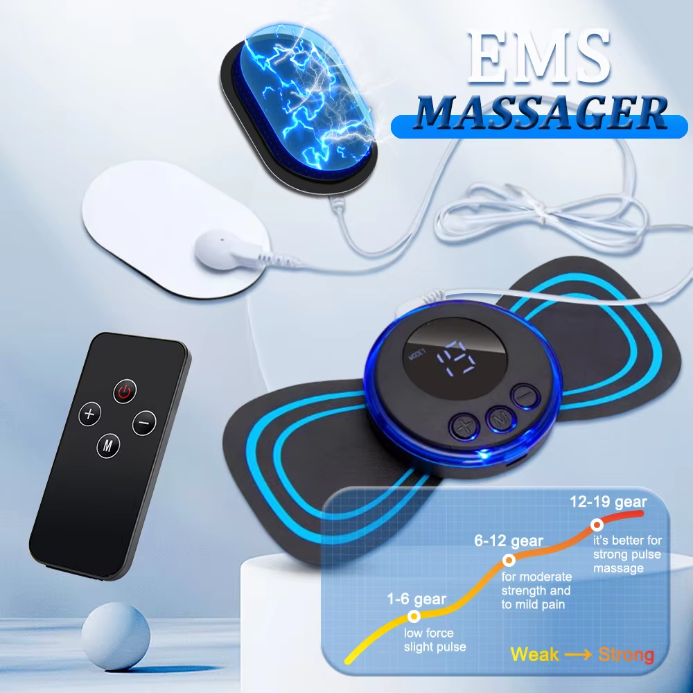 Electric Neck Massager EMS Muscle Stimulation Neck Pulse Patch Fitness Massagead Relaxation Treatments Back Pain Relief