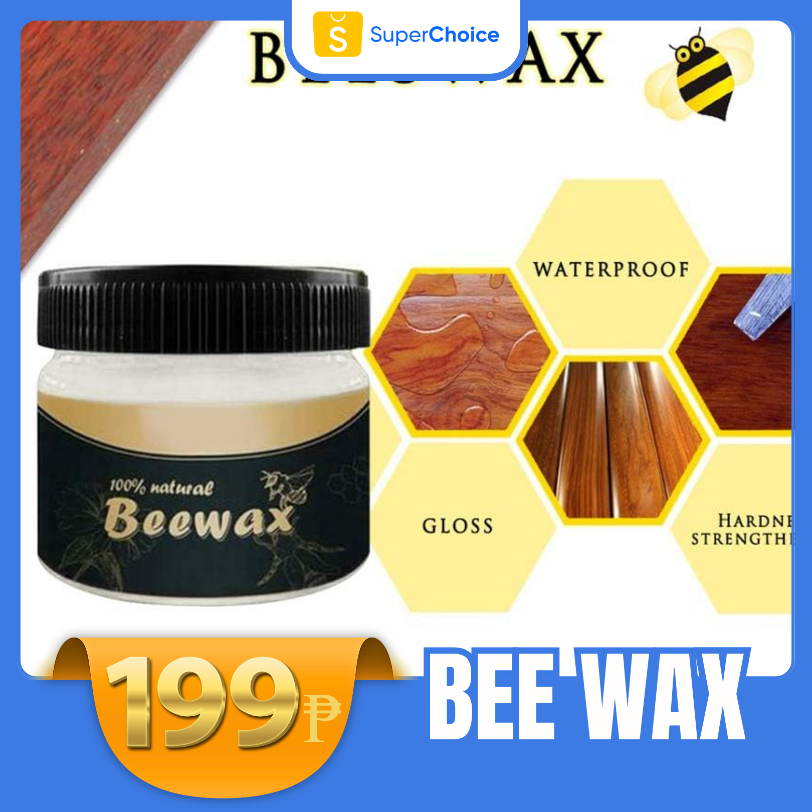 Beeswax furniture care Natural furniture wax Colorless wax for wood To remove scratches grease dirt and dirt