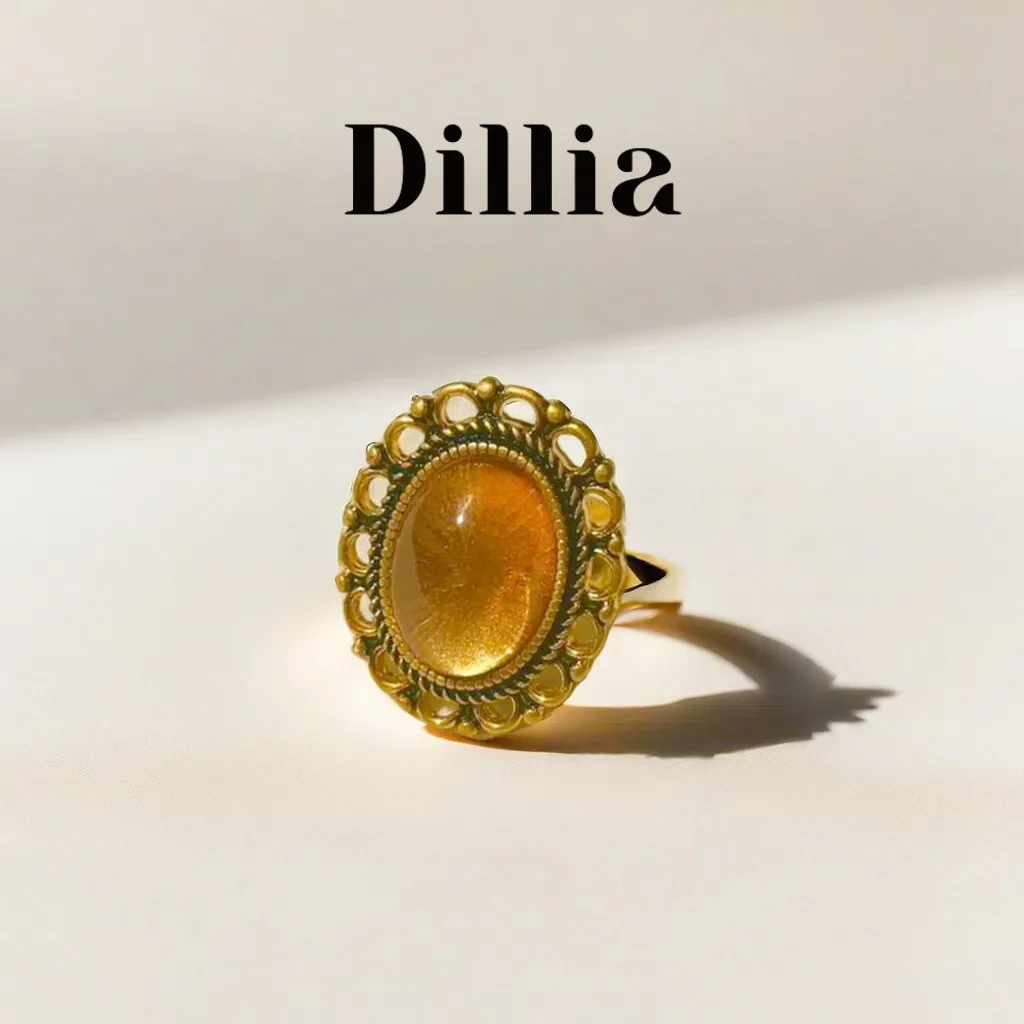 Elegant Vintage Style Gold Plated Gemstone Ring