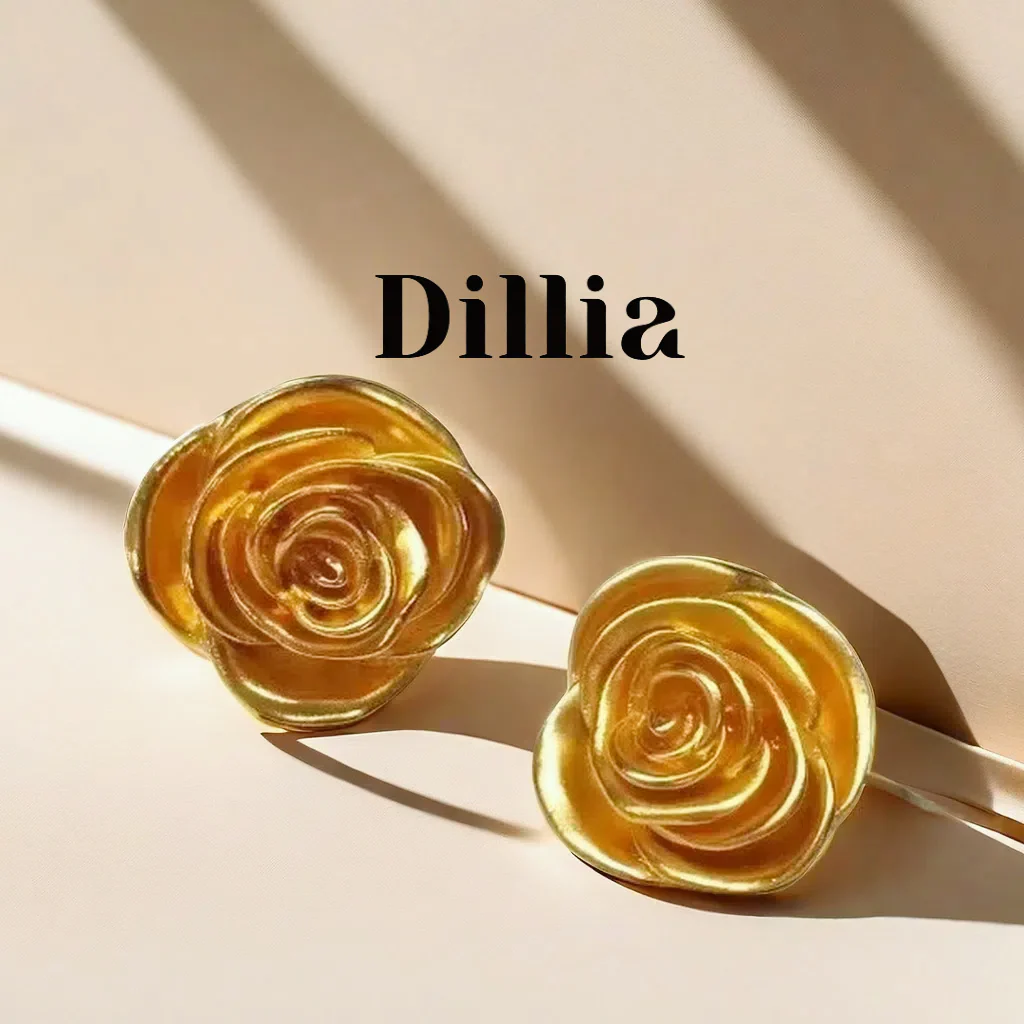 Elegant Rose Gold-Plated Stud Earrings