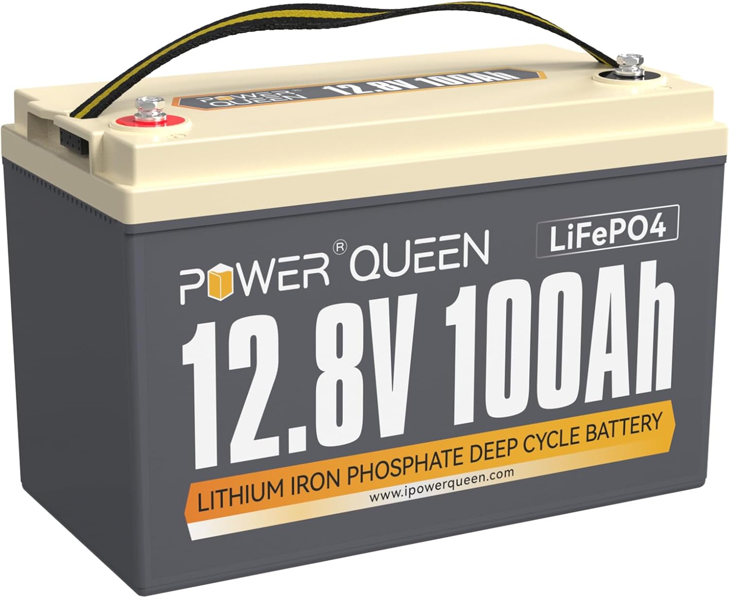 Batterie LiFePO4 12V 100Ah de Power Queen, BMS 100A Intégré