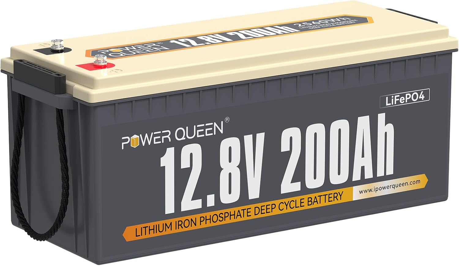 Batterie LiFePO4 12V 200Ah de Power Queen, BMS 100A Intégré