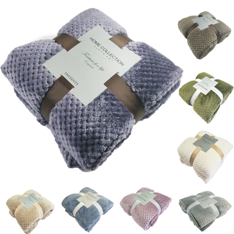Super Soft Fleece Blanket Adult Flannel Aircraft Sofa Office Sherpa Blanket Towel Travel Portable Car Travel Cover Throw Blanket