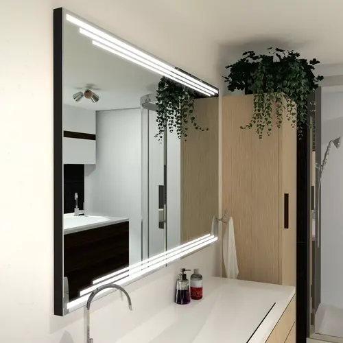 Miroir Lumineux Premium 100x60 cm avec Antibuée - Design Moderne pour Salle de Bain