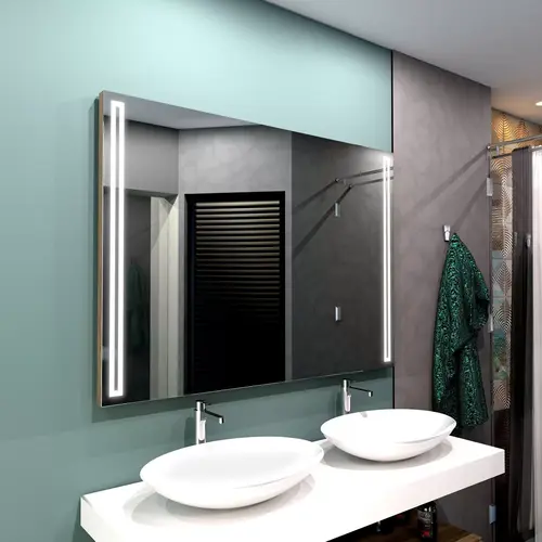 Miroir Rectangulaire 100x80 cm - Antibuée et Éclairage LED pour Salle de Bain