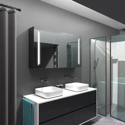 Armoire Miroir LED 120x70 cm avec Éclairage Réglable pour Salle de Bain