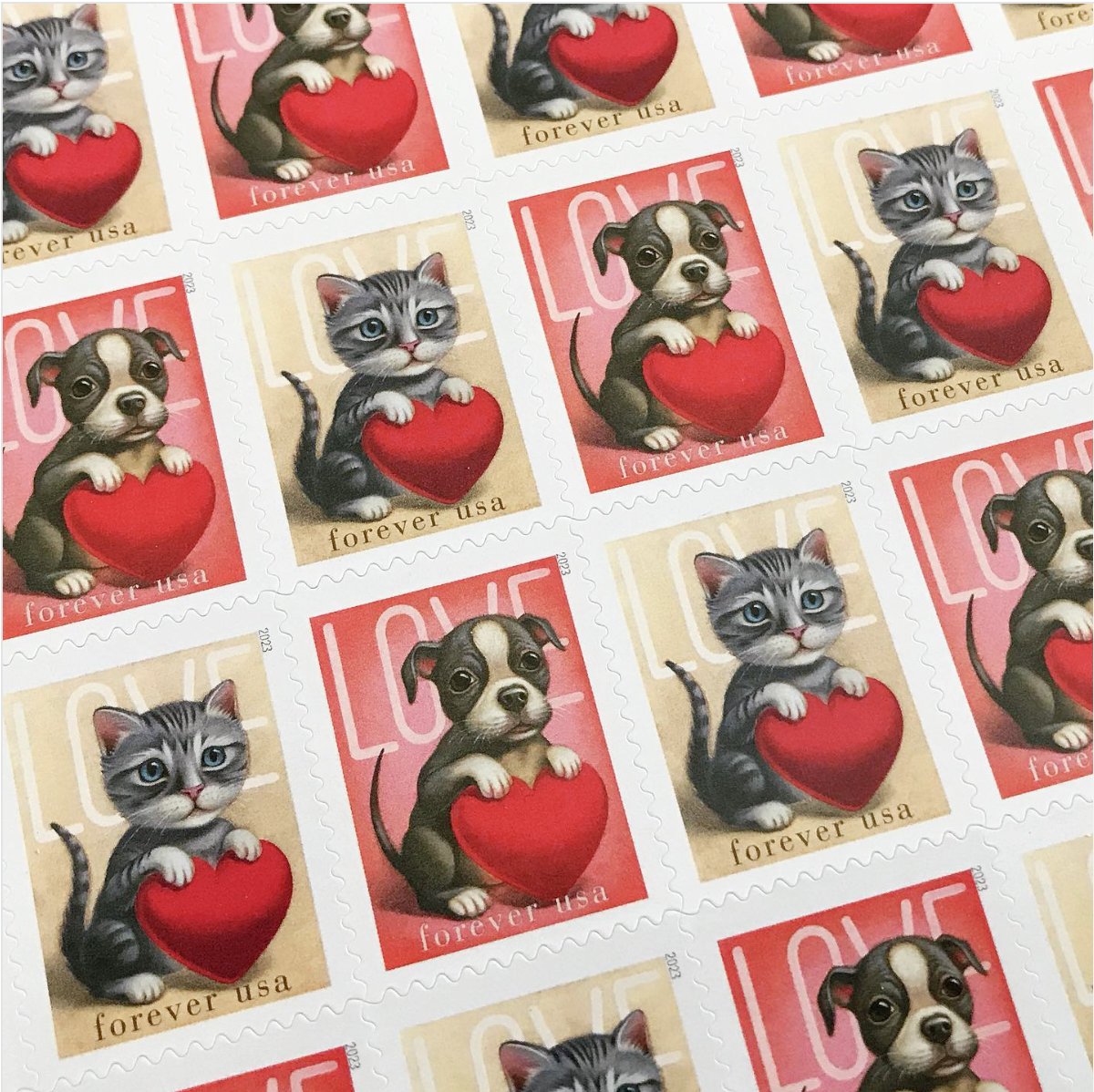 Love 2023 Cat and Dog Stamps