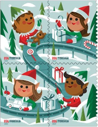 Forever Holiday Elves - Stamps (5 booklet, 100 stamps)